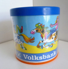 Volksbank Spardose Kinderspardose 80er Jahre Pferde  Indianer Bär Vögel