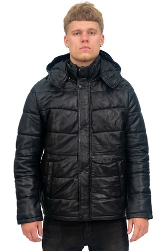 Herren gesteppte lederjacke - herren,