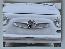 Vintage S/W-Foto Steyr-Puch 500 Frontansicht frühes Modell