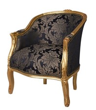 Antik Stuhl Barock Sessel Armlehnstuhl Rokoko Armlehnsessel Gold Ohrensessel 