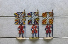 3 Zinnfiguren Fahnenträger 1750 Standartenträger Frankreich 30mm bemalt