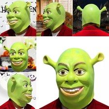 Karneval Shrek Maske Ogre Grüne Volle Latex Cosplay Party Kostüm Halloween Props