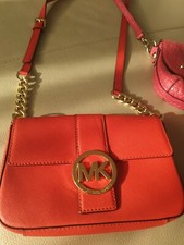 259€ 100% Original Michael Kors Jet Set Tasche Crossbody Rot Koralle Orange Edel
