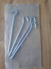 4x Haken-Bodenanker 19 cm – Verzinkter Stahl – Zeltheringe / Bodenhaken