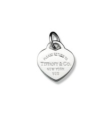 Silberner Tiffany & Co Herzanhänger für Ketten mit markenloser Öse in Schmuckbox