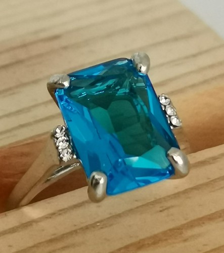 Ring großen skyblauen - skyblauen, cz