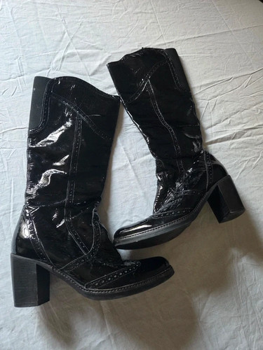 Lack high heel stiefel black - high,