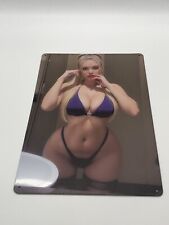 Blechschild Vintage, Frau im