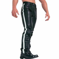 Schwarze Herren Lederhose aus