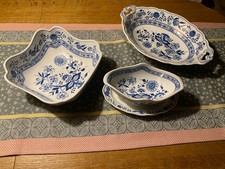 Hutschenreuther, 3 wunderschöne Schüsseln, Zwiebelmuster, Porzellan 1. Wahl top!
