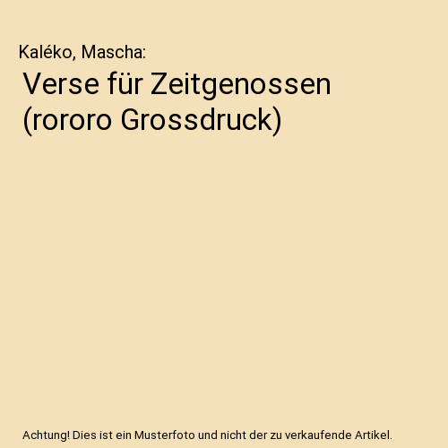 Verse für zeitgenossen - verse,