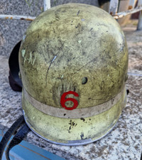 Alter Feuerwehrhelm mit Innenfutter und Nackenleder komplett! Einsatzhelm