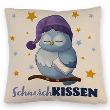 Schlafende Eule Kissen mit