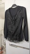Tredy Gr. 36 Bluse schwarz mit