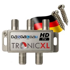 4-fach HD 4K Sat Splitter Antennenverteiler Verteiler Kabelfernsehen DVB-T CATV
