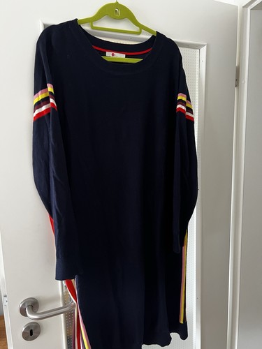 Boden strick kleid blau - kleid,