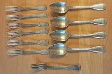 Christofle - Besteck versilbert - 4 Löffel 7 Gabeln