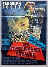 Randolph Scott Der schweigsame Fremde Claire Trevor Filmplakat Goetze -Grafik