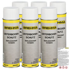 6x Unterbodenschutz Steinschlagschutz Spray schwarz 500ml lackierbar bitumenfrei