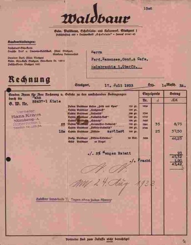 Gebr waldbaur schokolade 1933 - gebr.,