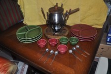 Fondue - Set  ca:  70er Jahren ( halt ein Staub Fänger gew. )