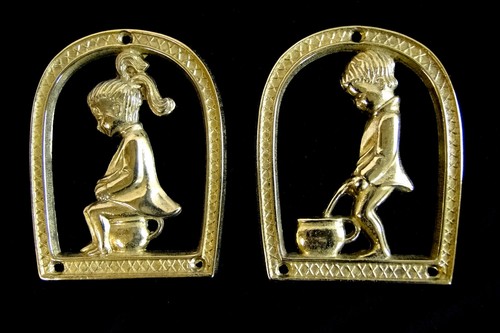 Toilettenschild messing - toilettenschild,
