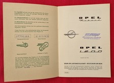 Betriebsanleitung OPEL Rekord P1, 1200, Ausgabe 1960, Top Zustand !
