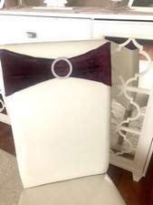 Schleife Stuhlhusse Polsterstuhl Deko Party Brombeer Glitzer