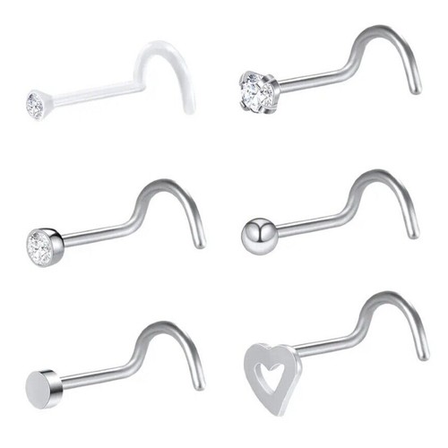 6er set nasenpiercing - set, stecker