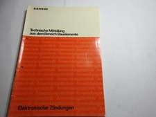 Technische Mitteilung  Siemens a. d. Bereich Bauelemente Elektronische Zündungen