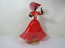Murano Barovier & Toso- Dame - roter Hut und Rock- Goldeinschmelzungen