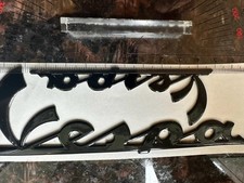 2x Schriftzug PIAGGIO "Vespa" Seitenhaube/Beinschild 100/150mm schwarz PX 80 125