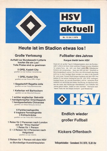 Bundesliga programm - 14.01.76,