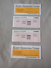 4x Super Sparpreis Deutsche Bundesbahn Bundesbahn Fahrkarten