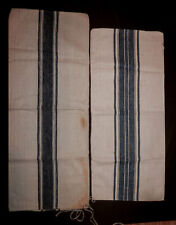 2 alte Mehlsäcke-Getreidesäcke- Leinen-Sack- Bauern-Sack - mit blauen Streifen