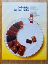 Lindt Schokolade Tafel Tafelschokolade Original 1983 Vintage Advert Werbung