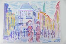 Wilhelm Klußmann Aquarell 1995 sig. Oldenburg Leffers Eck 65x45cm N-1641
