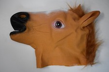 Pferdemaske aus Latex Lustige Gummimaske Pferdekopf Maske für Karneval
