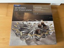 TCHIBO SERVIERSTERN SERVIERPLATTE IN STERN-FORM HOCHWERTIGES KRISTALLGLAS TOP