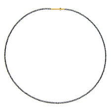 Ernstes Design Collier Halskette K851 Edelstahl Hämatit vergoldet