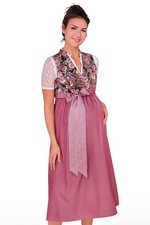 Berwin&Wolff Trachten Umstandsdirndl Kleid Maelia schwarz/beere Gürtel 2tlg 90cm