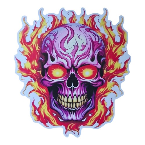 Aufkleber totenkopf flammen - totenkopf,
