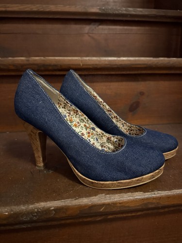 Tamaris jeans kork 9cm - tamaris, plateau