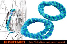 Nabenputzringe 2x 56cm Blau Grün Moped Simson S50 KR51 E-Bike Fahrrad Putzringe