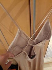 Maxi Satin Kleid von Gina Trikot, Gr.42-44, gold beige, Spagettiträger,Strechig 