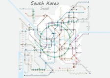 Seoul U-Bahn Karte Wandkunst