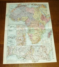 Afrika, Nilländer, Äthiopien, Australien, Neuseeland: Alte Weltkarte