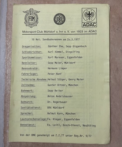 Programmheft speedway sandbahn - programmheft,