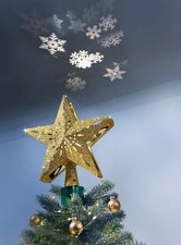 Baumspitze Stern Goldglitter LED Projektor Weihnachtsbaumspitze 26 cm