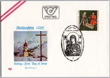 Österreich FDC 1982 Weihnachten, Geburt Christi, Ersttagsbrief in Top-Erhaltung